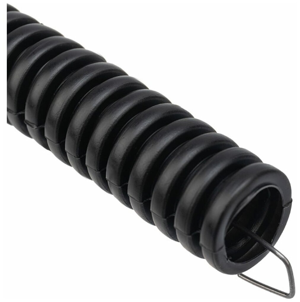 Труба гофрированная из ПНД с зондом, черная ø16 мм, (бухта 50 м/уп.) REXANT
