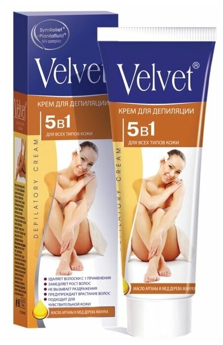 Депилятор Velvet 5в1, замедление роста волос, против врастания, 100 мл (1 шт.)