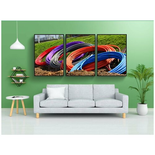 фото Набор модулных постеров для интерьера "канал, трубы, катушки" 60x90 см. в тубусе, без рамки lotsprints