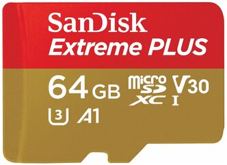 Карта памяти SanDisk Extreme Micro SDXC, 64 Гб
