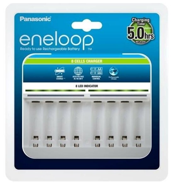 ЗУ для Ni-Mh/Ni-Cd аккумуляторов Panasonic 8 Cells Eneloop Charger BQ-CC63E, 1шт.