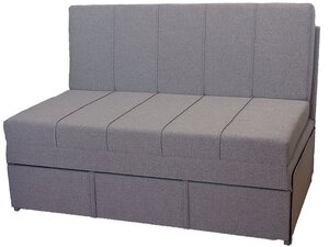 Диван-кровать StylChairs Сёма, ширина 120 см, без подлокотников, обивка: ткань рогожка, цвет: бежево-коричневый