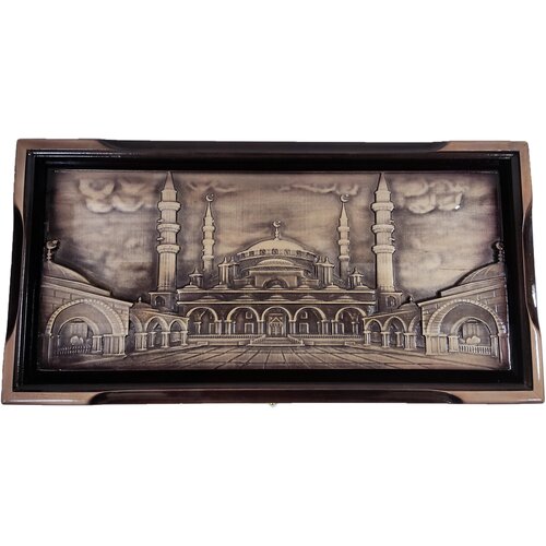 Нарды деревянные 3D резьба Мечеть / нарды подарочные