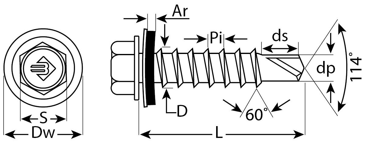 ЗУБР СКМ 50 х 6.3 мм, кровельный саморез, цинк, 800 шт (4-300310-63-050)