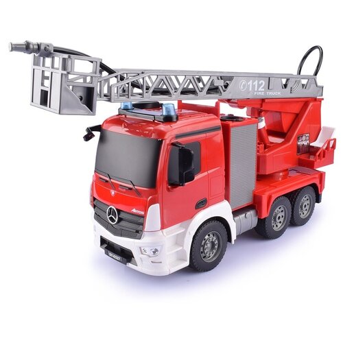 Радиоуправляемая пожарная машина Mercedes-Benz Actros масштаб 1:20 2.4G (брызгает водой)