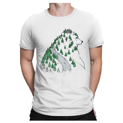 фото Футболка dream shirts 10221/10222 медведь в лесу размер 2xl, белый