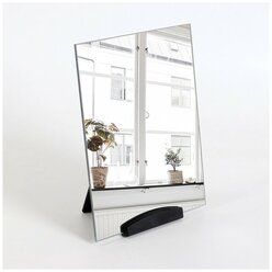 Зеркало настольное "Блик", зеркальная поверхность 15 x 19,5 см, цвет черный