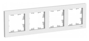 Рамка 4 поста ATLASDESIGN, белый | код. ATN000104 | Schneider Electric (4шт.в упак.)