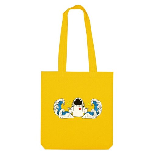 Сумка шоппер Us Basic, желтый сумка космос космонавт ярко синий