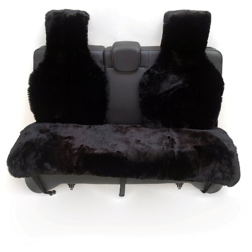 Меховые накидки на заднее сиденье из мутона натуральный мех - комплект 3 шт (диван + 2 спинки, Высота ворса 1,5 - 2,0 см) KIHO АРТ 200702