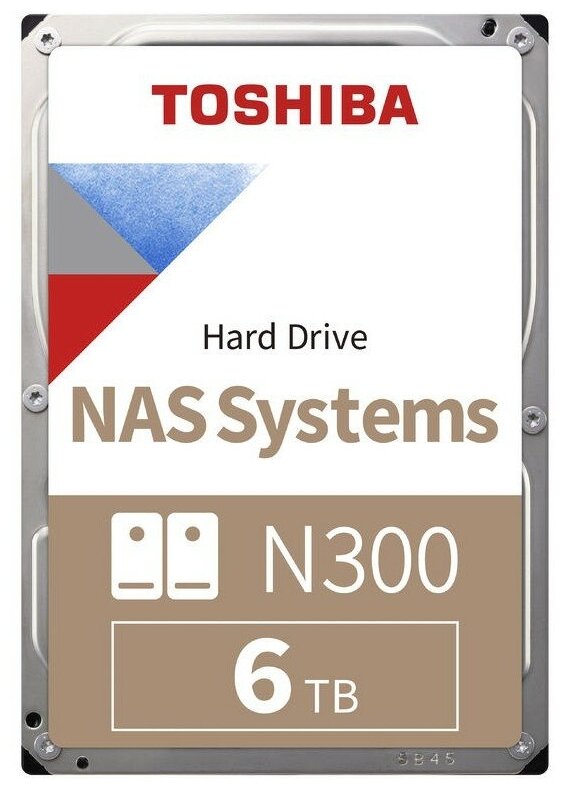 Жесткий диск Toshiba N300 HDWG460UZSVA, 6ТБ, HDD, SATA III, 3.5", BULK