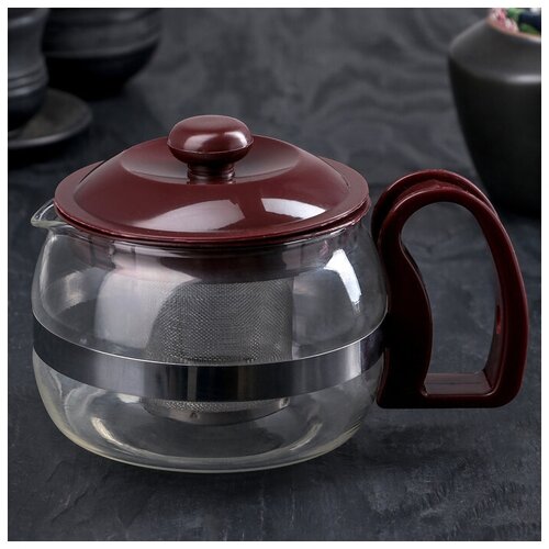 Чайник стеклянный заварочный Бруно 750 л 16х115х13 см металлическое сито цвет коричневый 621₽