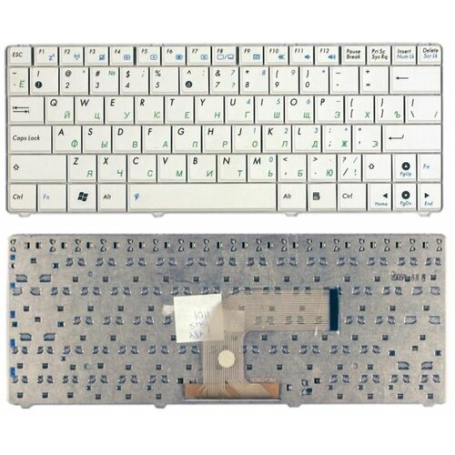 Клавиатура для ноутбука Asus Eee PC 1101, N10 белая клавиатура для ноутбука asus n10 n10a n10c n10e n10j n10jc series плоский enter белая без рамки pn v090262bs2