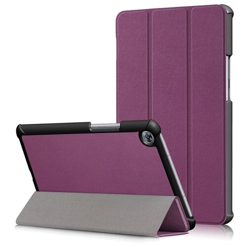 фото Чехол-обложка mypads для samsung galaxy tab e 9.6 тонкий умный кожаный на пластиковой основе с трансформацией в подставку фиолетовый