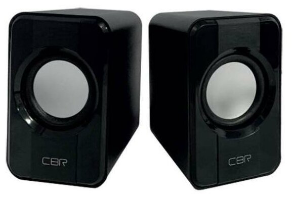 CBR CMS 336 Black, Акустическая система 2.0, питание USB, 2х3 Вт (6 Вт RMS), материал корпуса пластик, 3.5 мм линейный стереовход, регул. громк, длин