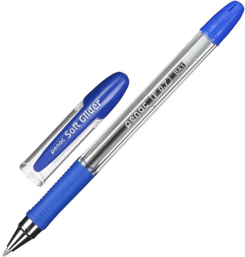Комплект 10 штук, Ручка шариковая неавтомат. PENAC SOFT GLIDER син, масл, манж BA1904-03F