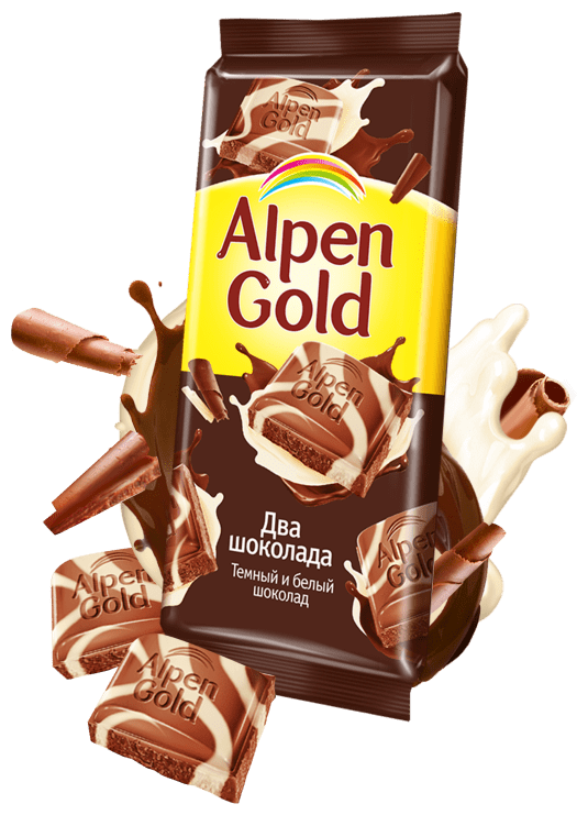 Шоколад Alpen Gold Два Шоколада темный и белый, 85 г - фотография № 3