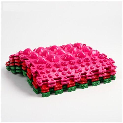 Комплект напольный модульный массажный коврик-пазл ортоша «микс - 5» (6 пазлов )