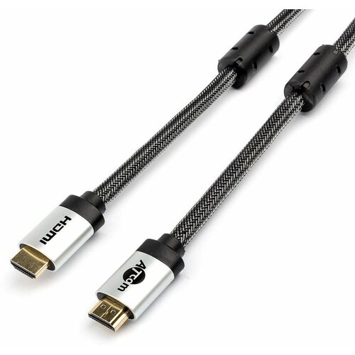 Кабель HDMI HDMI / MINI / MICRO ATCOM (AT3780) Кабель HDMI 1 M (HIGH SPEED, METAL GOLD, в чулке, в пакете)