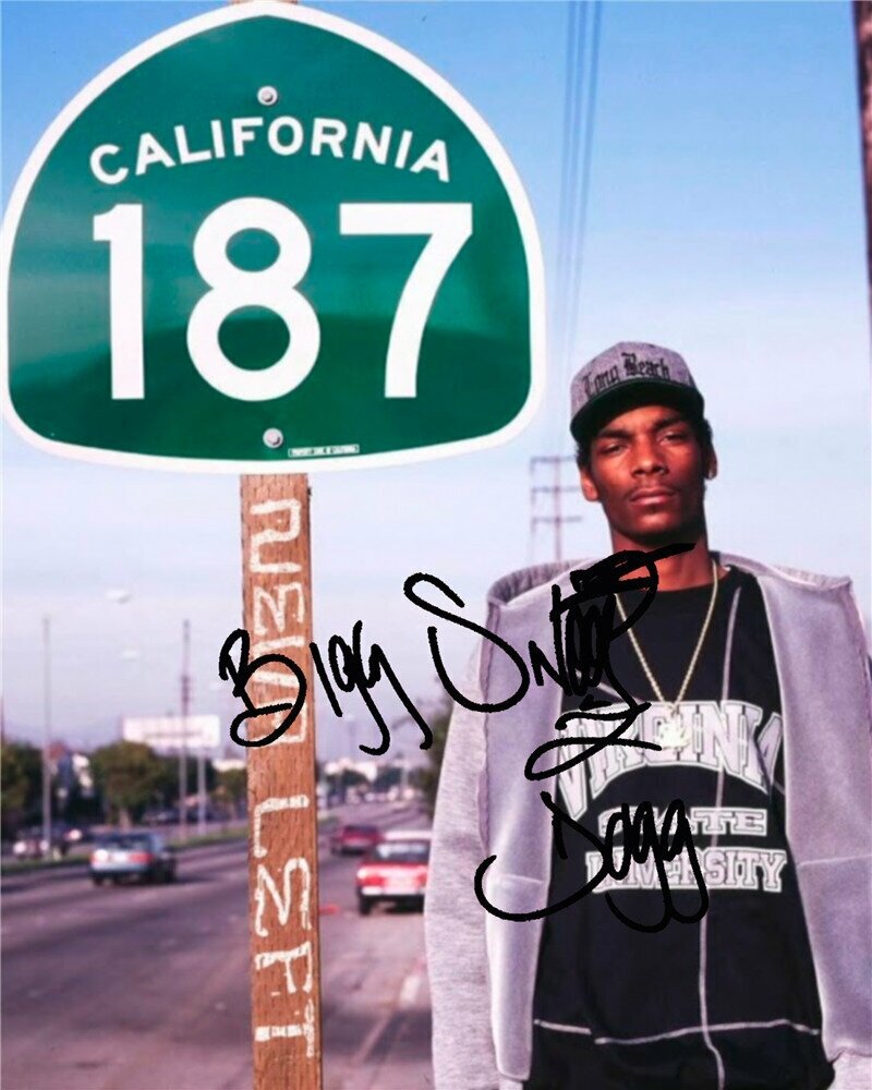 Автограф Снуп Догг - Автограф Snoop Dogg Rap - Фото с автографом Подписанная фотография Автограф знаменитости Подарок Автограмма Размер 20х25 см