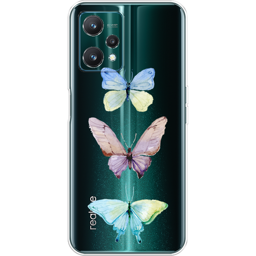 Силиконовый чехол на Realme 9 5G / Реалми 9 Про Акварельные бабочки, прозрачный силиконовый чехол на realme 9 5g реалми 9 про розовая сакура прозрачный