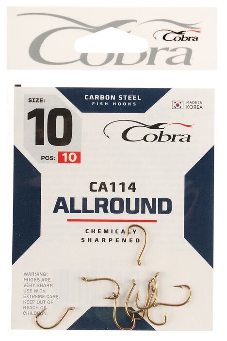 COBRA Крючки Cobra ALLROUND серия CA114 №10 10 шт.