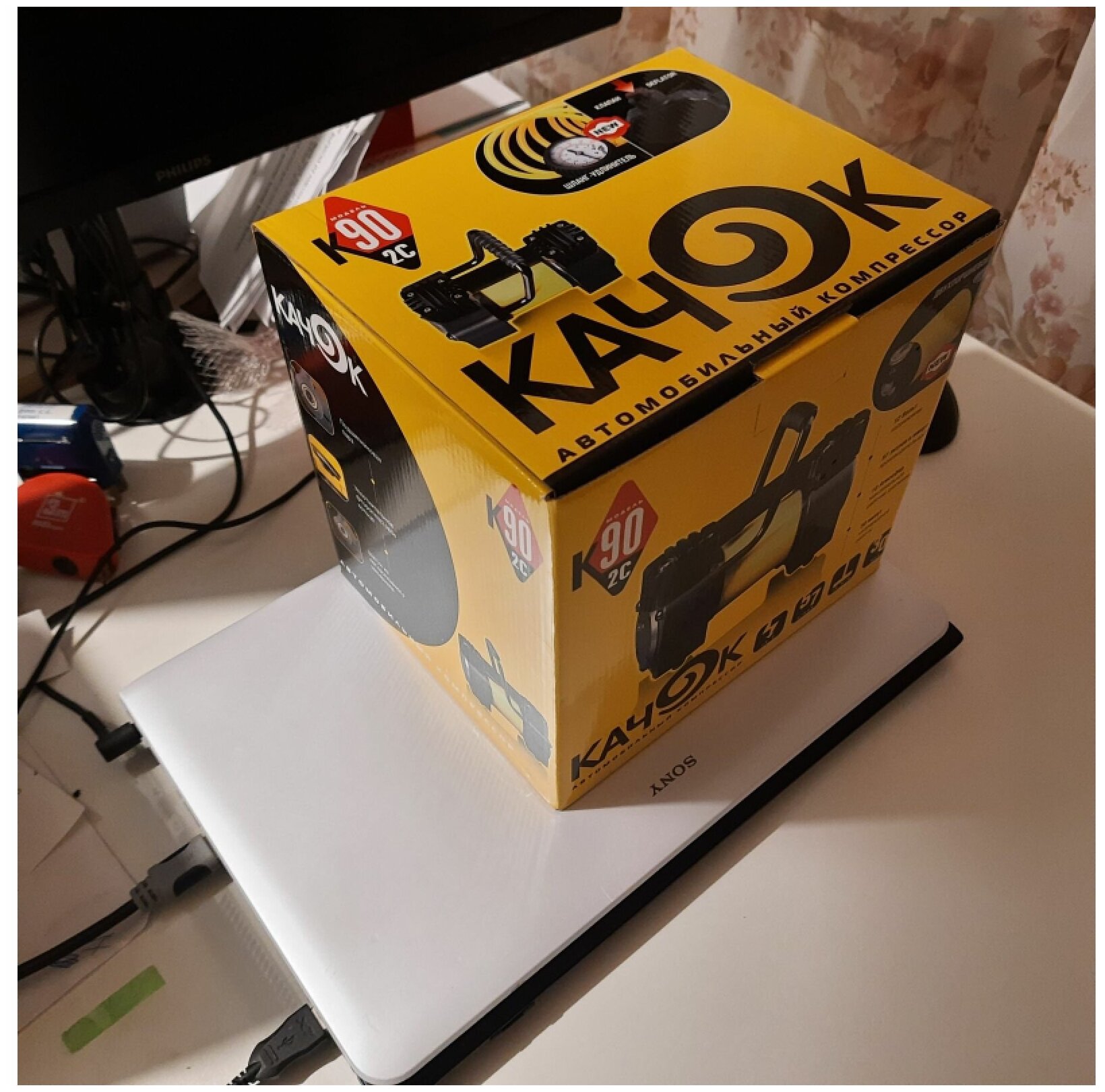 КАЧОК К90X2C Автомобильный портативный компрессор двухцилиндровый КАЧОК К90X2C - фото №3