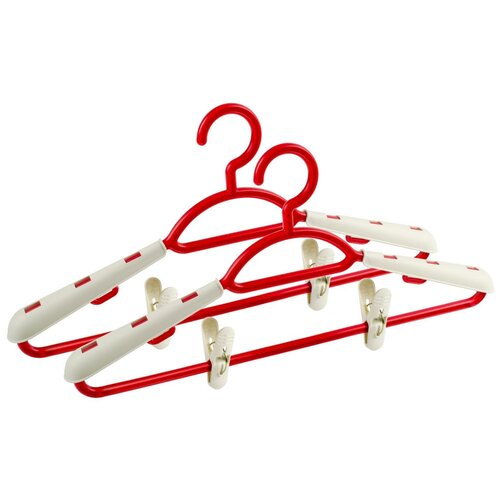 фото Вешалки-плечики с накладками универсальные размер 48-54 набор 2 шт красный martika