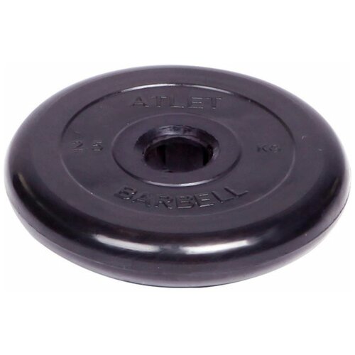 Диск для штанги MB-Barbell Atlet d 51 мм 2,5 кг чёрный спортивный инвентарь barbell диск обрезиненный atlet 51 мм 25 кг
