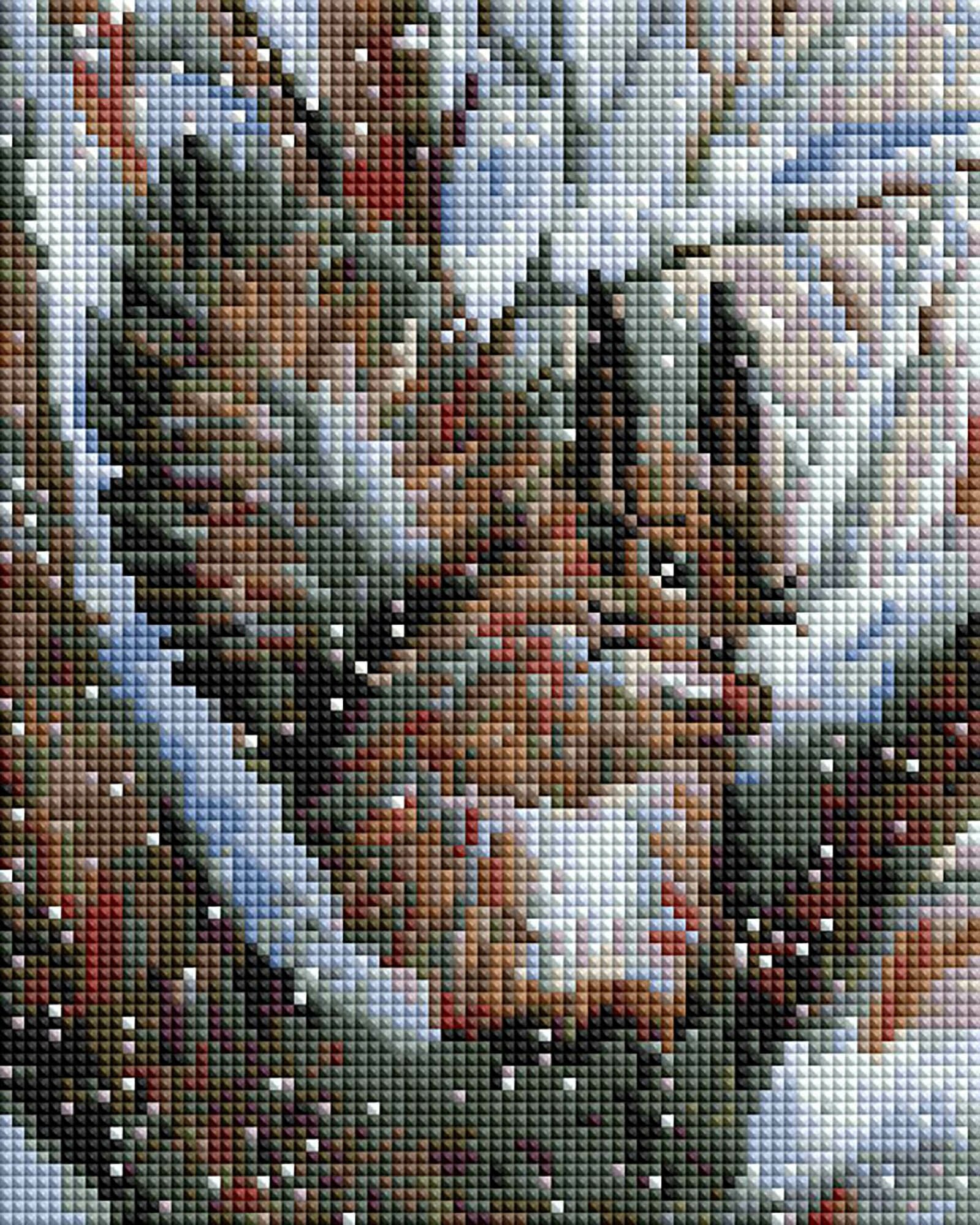 Алмазная мозаика на холсте Белочка в зимнем лесу, 24 цвета Белоснежка - фото №1