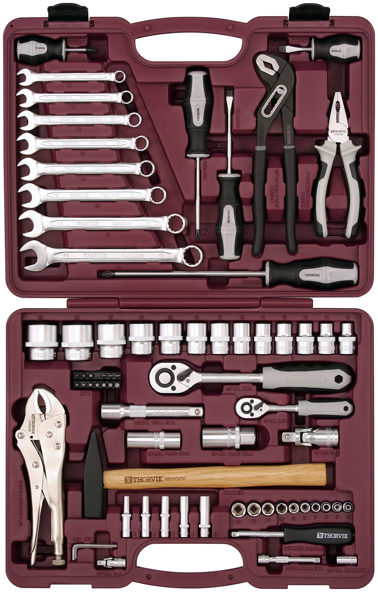 Набор инструмента универсальный 1/4", 1/2"DR, 72 предмета UTS0072