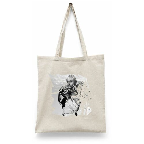 фото Сумка-шоппер унисекс каждому своё "певец/шура/shura" белая