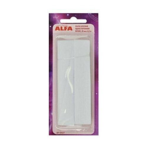 Лента клеевая односторонняя размер 20ммх4,5м (белая) ALFA