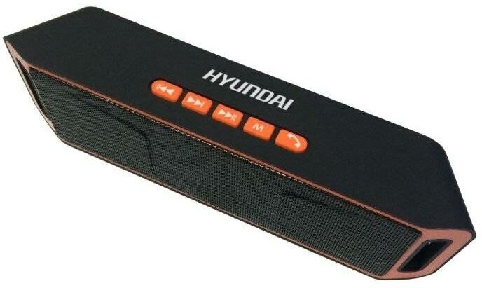 Портативная акустика HYUNDAI H-PAC160 черный/оранжевый