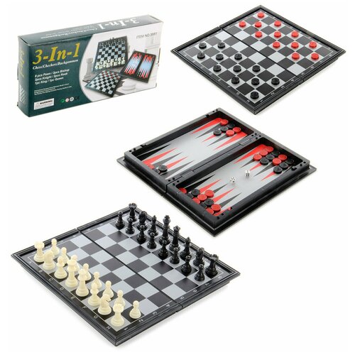 Настольная игра Шахматы, шашки и нарды магнитные 3 в 1, 25х12,5х4,2 VELD CO 107721 игровой набор hc toys шахматы магнитные 25 см