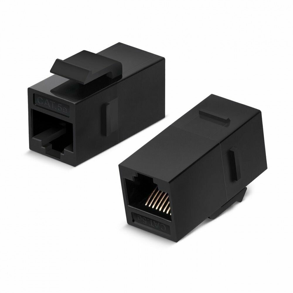 WRline WR-CA-KJ-8p8c-C5E Проходной адаптер формата Keystone, RJ45-RJ45 (8p8c), категория 5е, неэкранированный, цвет черный