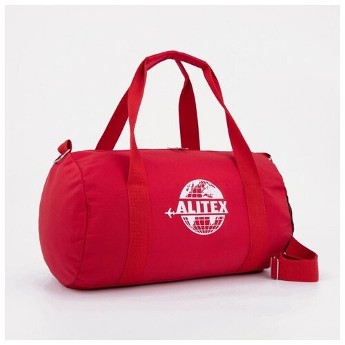 фото Сумка спортивная 41 см, плечевой ремень, красный