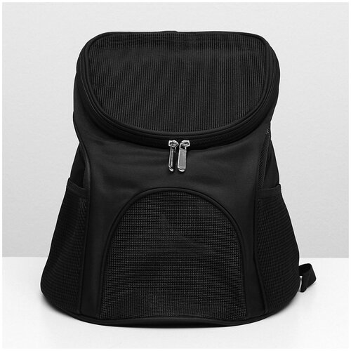 Рюкзак для переноски животных, 31,5 х 25 х 33 см, черный Пижон .