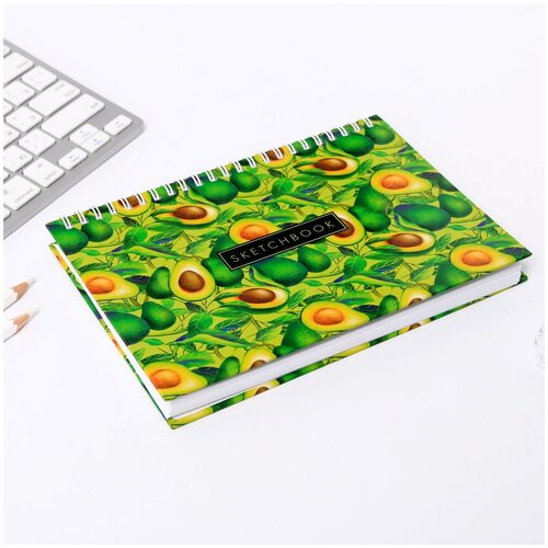 Скетчбук горизонтальный на гребне Sketchbook avocado, А5,80 листов скетчбук artfox поверь в мечту 21 х 14 8 см 100 г м² 80 л розовый