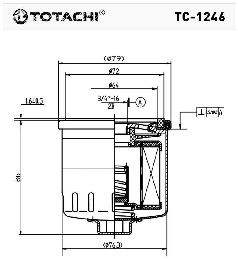 Фильтр масляный TOTACHI TC-1246 030 115 561 AB MANN W 712/52 (Производитель: Totachi TC-1246)