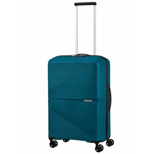 Чемодан American Tourister, полипропилен, ребра жесткости, водонепроницаемый, бирюзовый