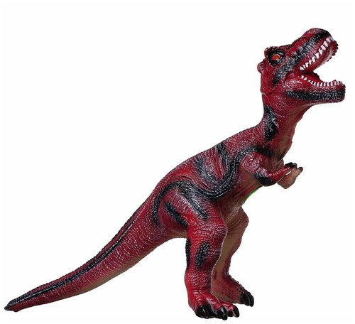Фигурка Динозавр длина 72 см со звуком бордово-черный, 1 шт.