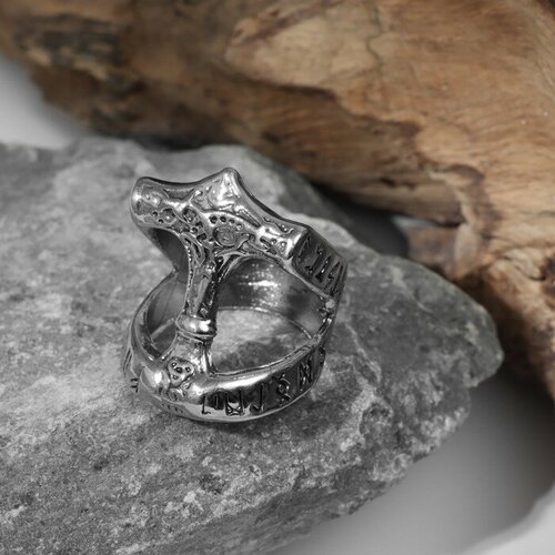 Кольцо, размер 22, серебряный кольцо тор цвет чернёное серебро 22 размер