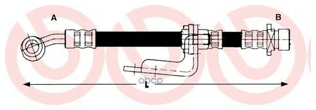 BREMBO T28013 (01464S10010 / 1987476973 / 24528704413) шланг тормозной [455mm]