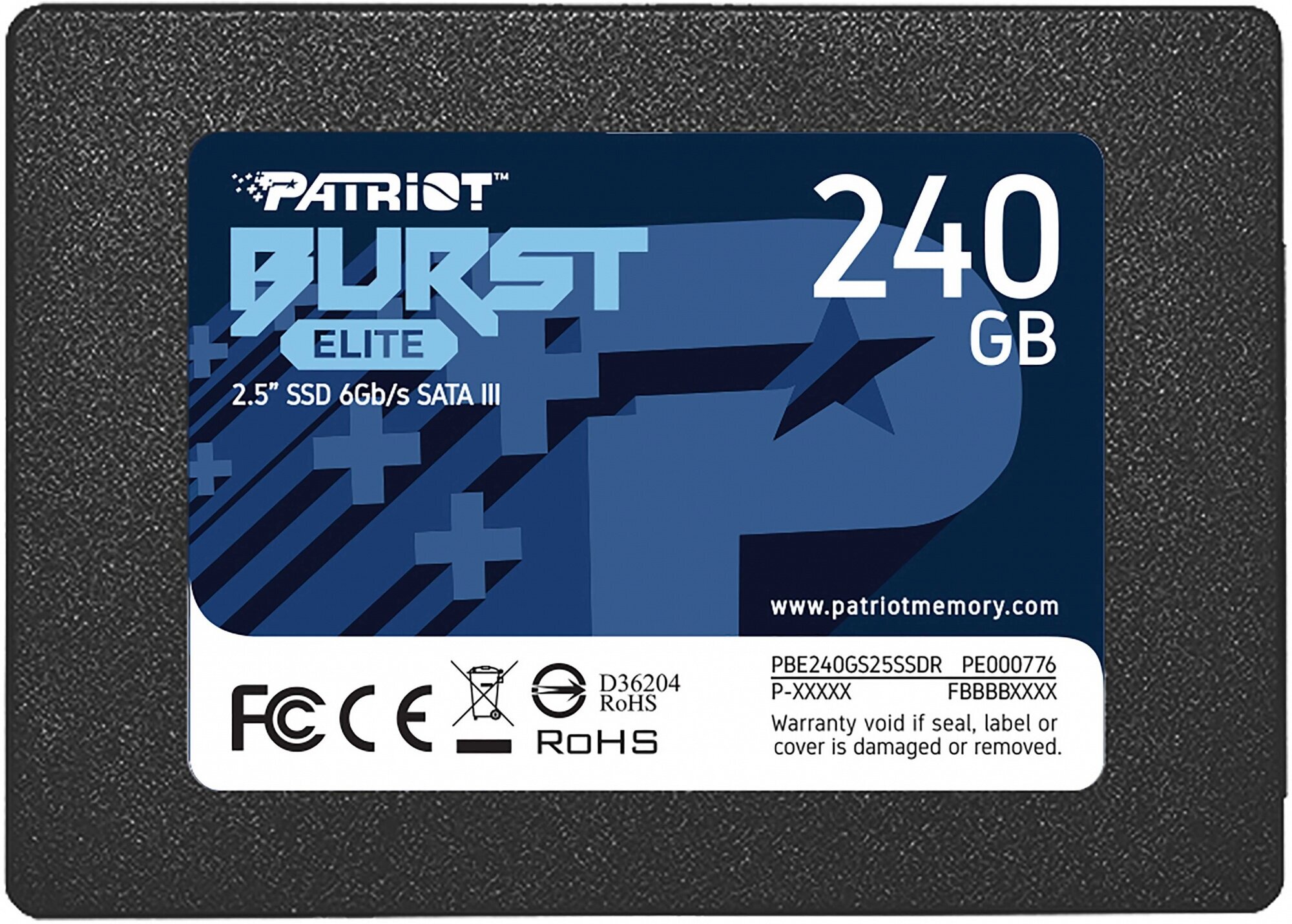 Накопитель SSD 240Gb Patriot Burst Elite PBE240GS25SSDR SATA III