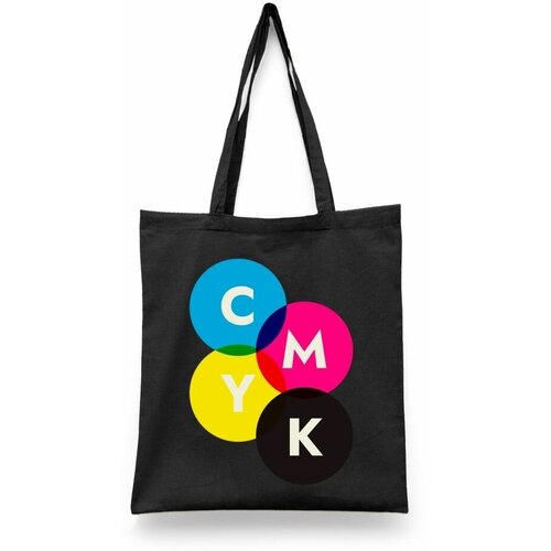 фото Сумка-шоппер унисекс каждому своё "cmyk/полиграфия/фотография" черная