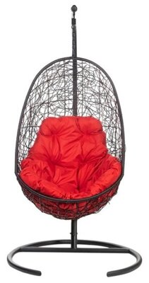 Подвесное кресло кокон Bigarden Easy красная подушка