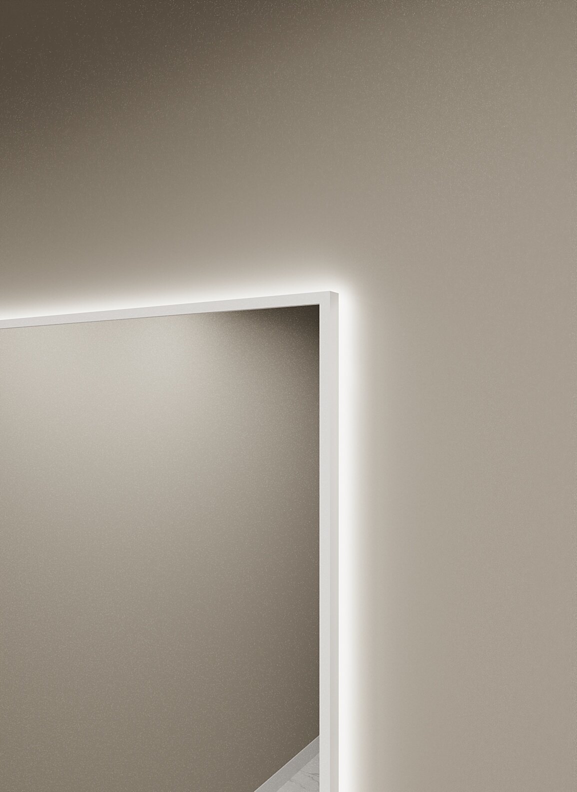 Зеркало с подсветкой в алюминиевой раме, настенное, ONE MIRROR, 170х70 см. Белое. Свет: Нейтральный белый 6000К - фотография № 9