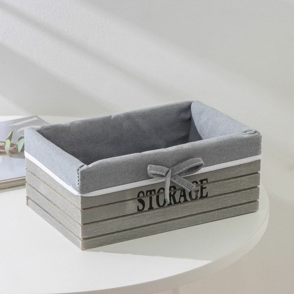Корзина для хранения Storage, 24x15x10 см, средняя, цвет серый