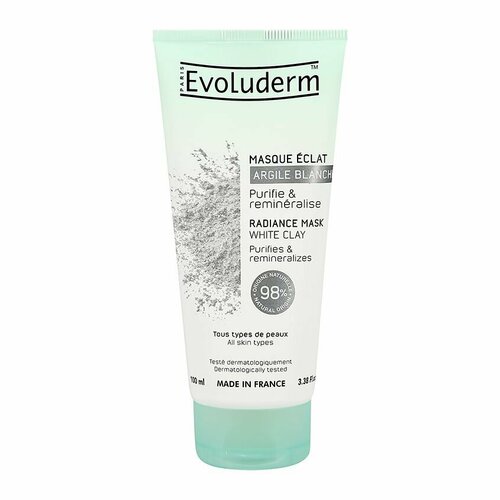 Маска для лица EVOLUDERM с белой глиной (для сияния кожи) 100 мл